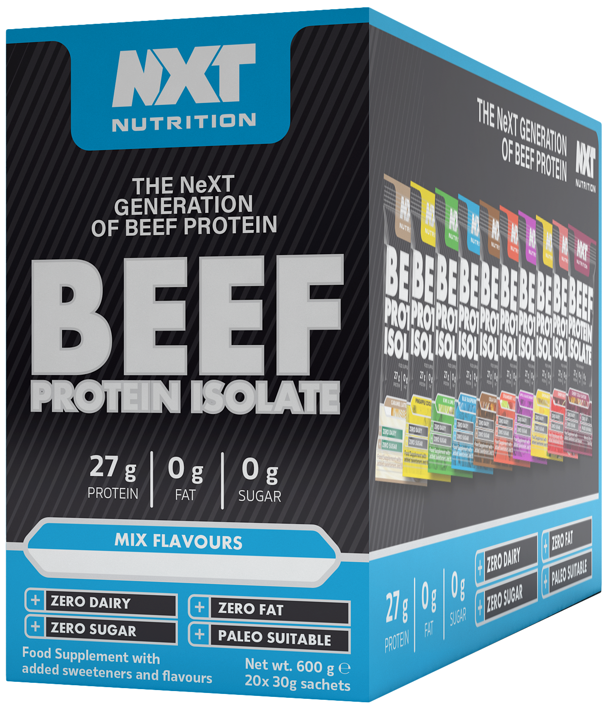 NXT Beef Isolate Sachet Mixed Sample Box (20 x 30g)