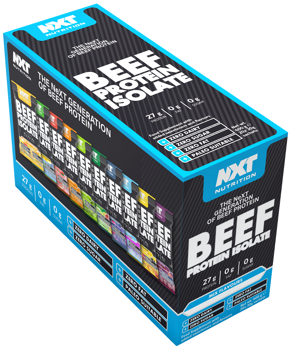 NXT Beef Isolate Sachet Mixed Sample Box (20 x 30g)